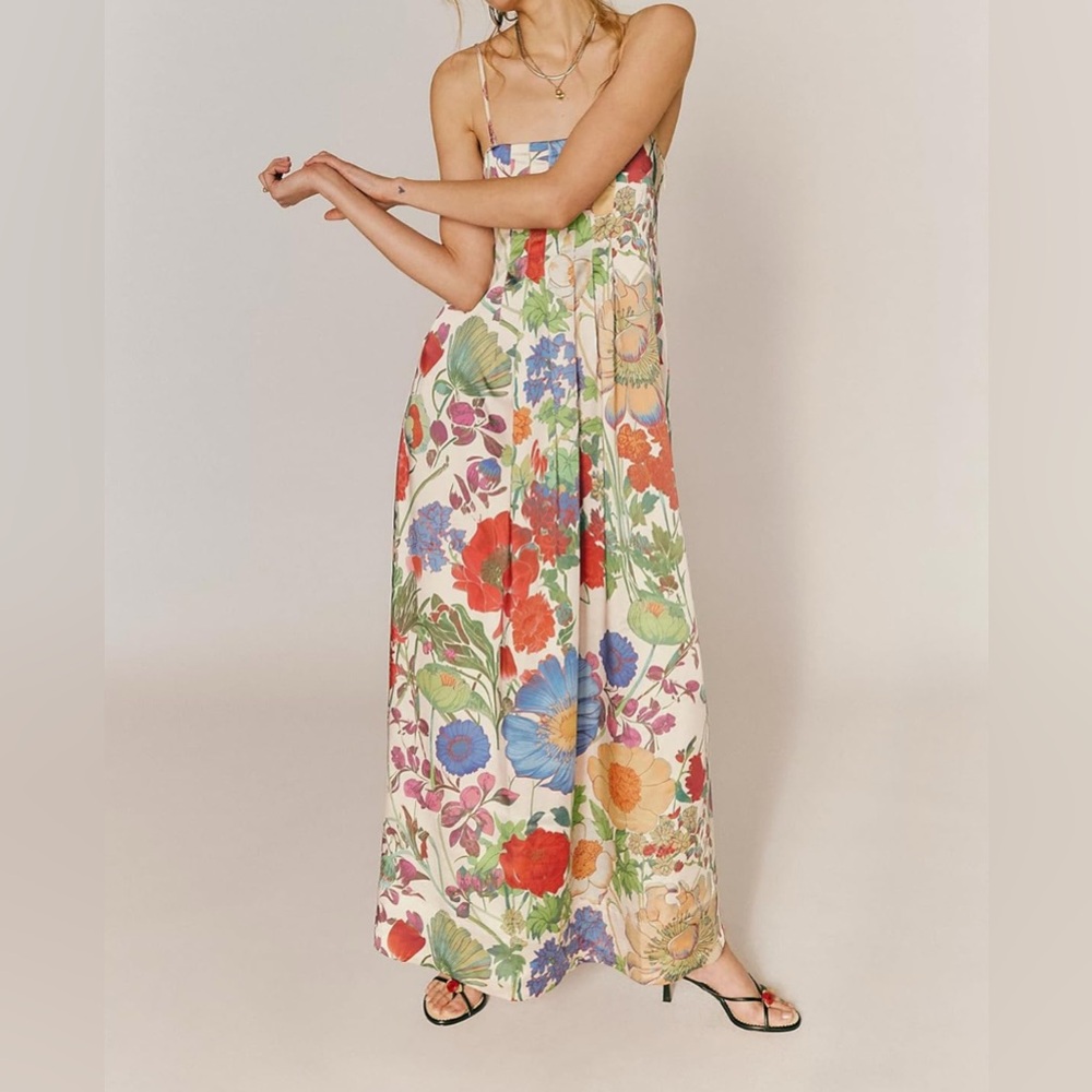 Women Flowy Floral Maxi Dress